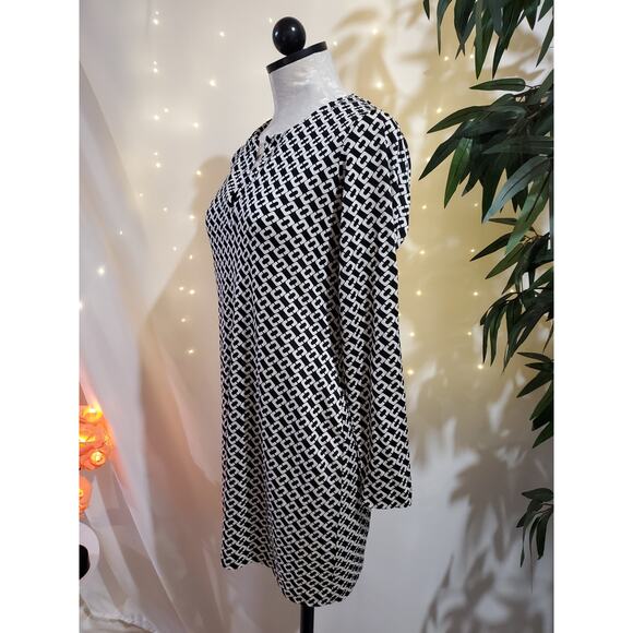 Diane von Furstenberg Reina Silk Chain Link Black White Mini Dress Womens Size 4 - Picture 4 of 11
